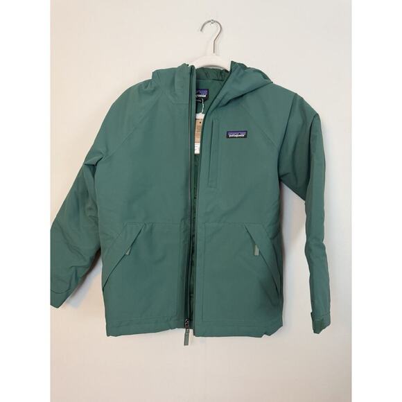 Patagonia Other - Patagonia Everyday Ready Hooded Jacket Conifer Green Waterproof Kids 10 NWT $169